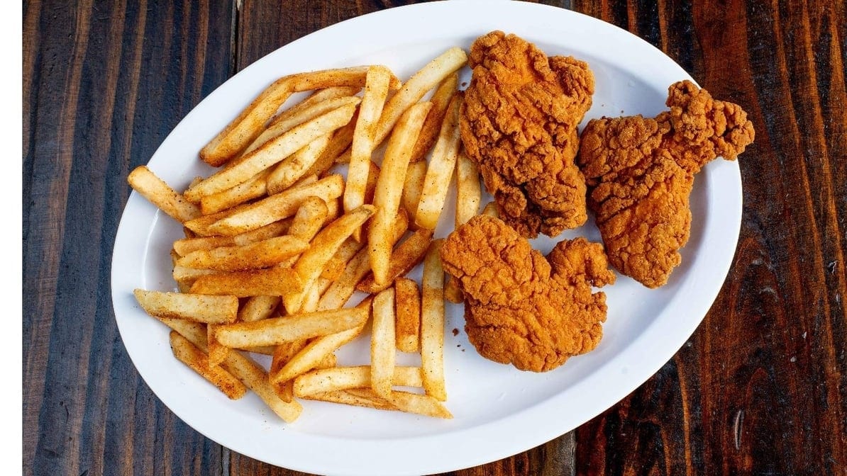 Three Pcs Chicken Tenders with Fries.