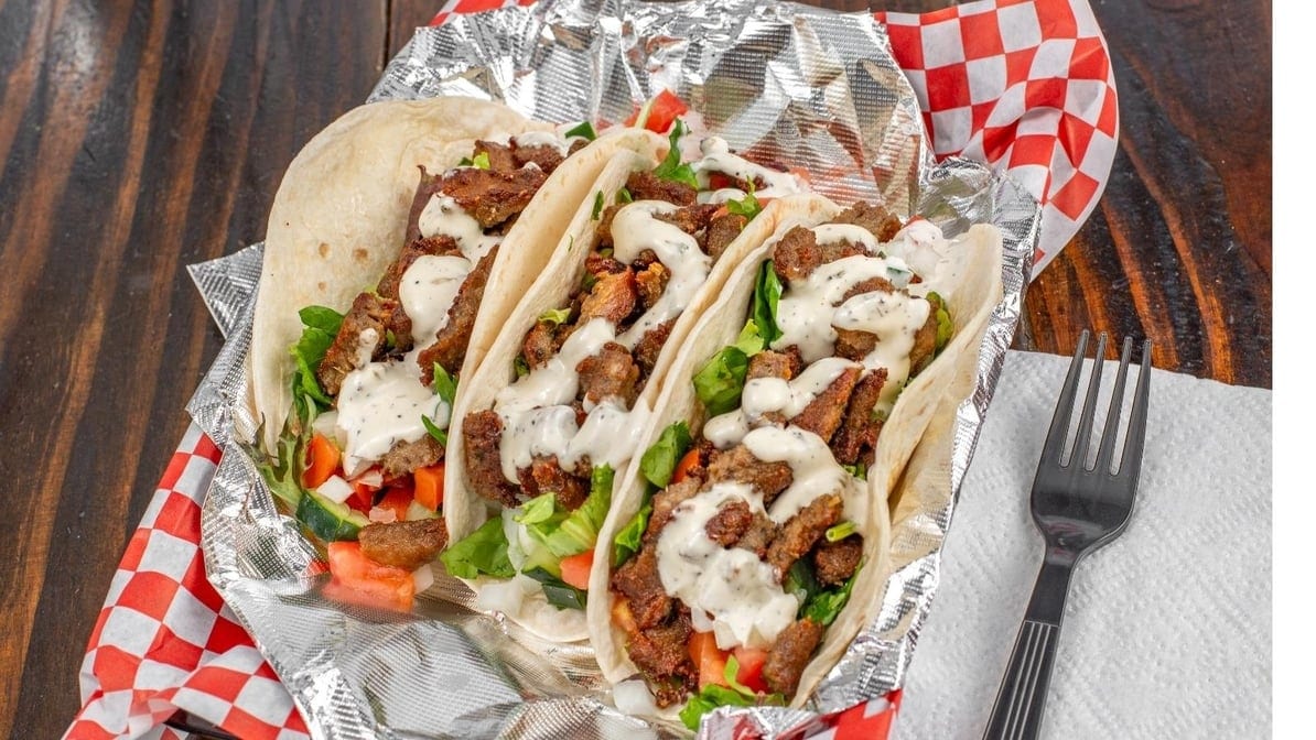 Three Gyro Tacos.