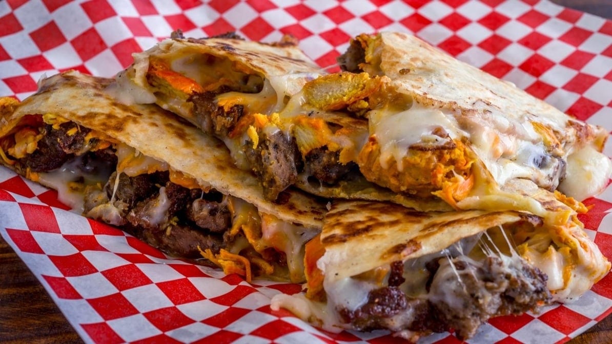 Gyro and Chicken Quesadilla.