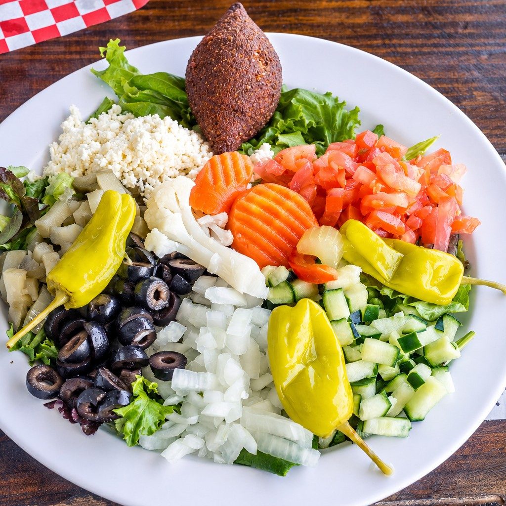 Kibbeh Meatballs Salad.