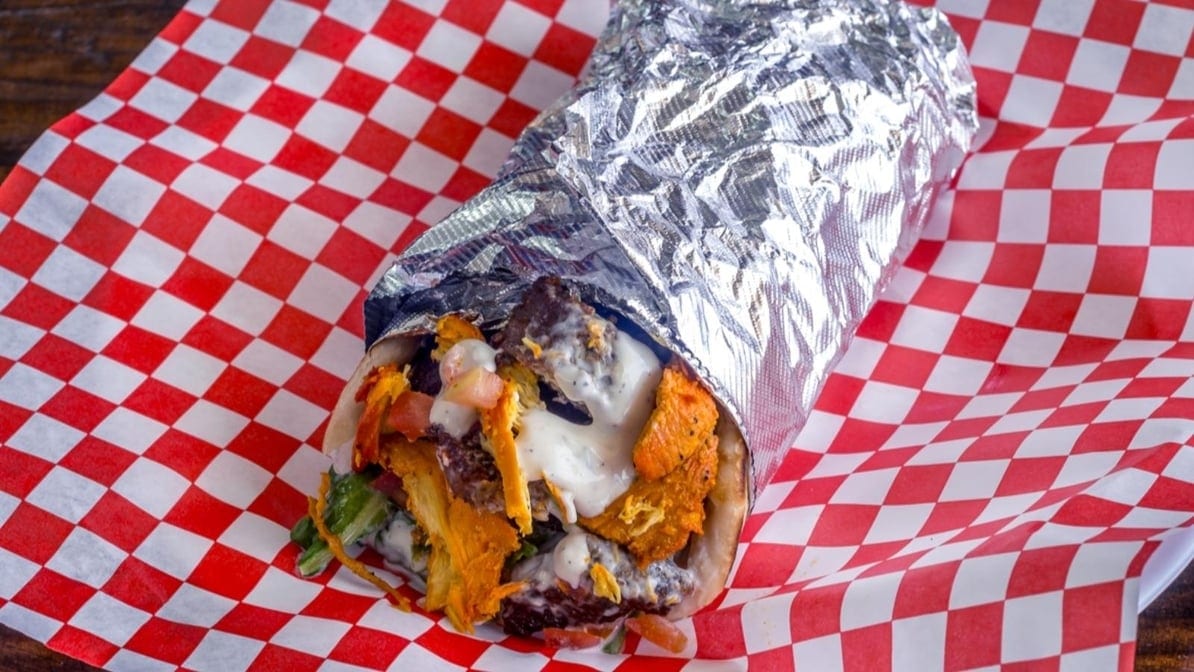 Gyro and Chicken Pita Wrap.