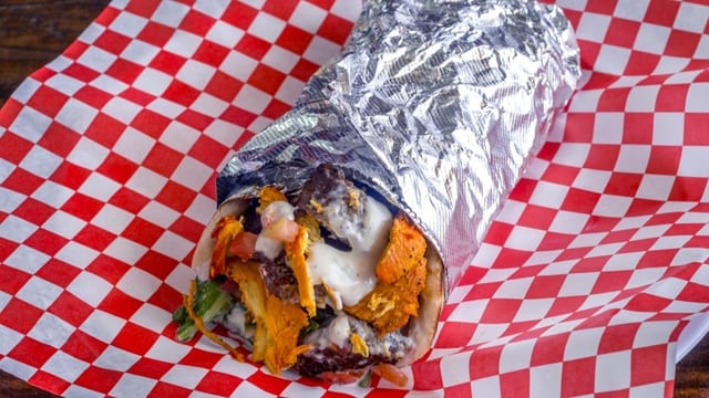 Gyro and Chicken Pita Wrap.