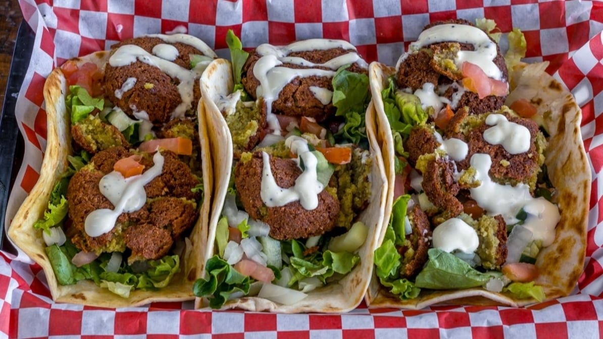 Three Falafel Tacos.