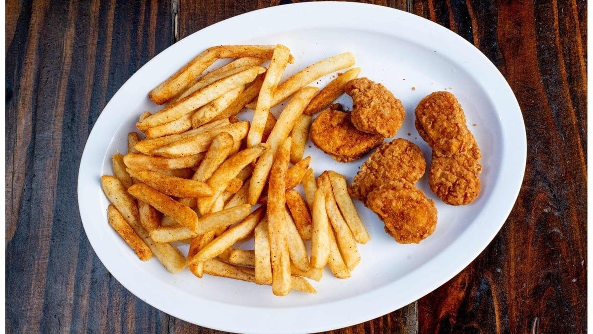 Six Pcs Chicken Nuggets with Fries.